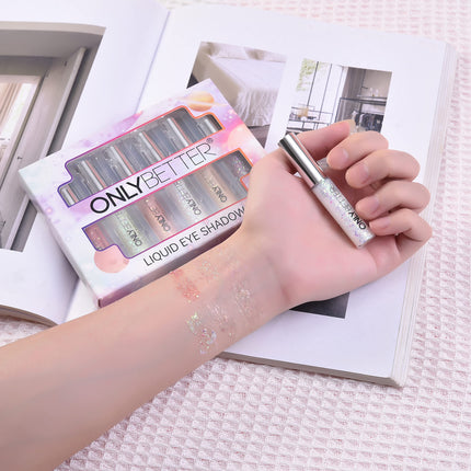 ONLYBETTER Liquid Long Lasting, Quick-Dry Shimmer Waterproof Eye Shadow Glitter Set