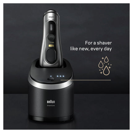 Braun Series 9 PRO+ Electric Shaver for Men with Precision Long Hair Trimmer, Wet and Dry Electric Razor , 9567cc Galvano Silver