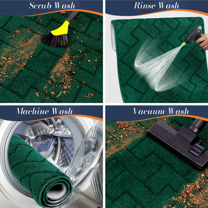 Walensee Indoor Doormat, Front Door Mat for Entrance (90×150cm Green) Machine Washable Entryway Rug, Non Slip Trapper Door Rugs Absorbent Dirt Low Profile Shoes Scraper Inside Floor Mats for Entry…
