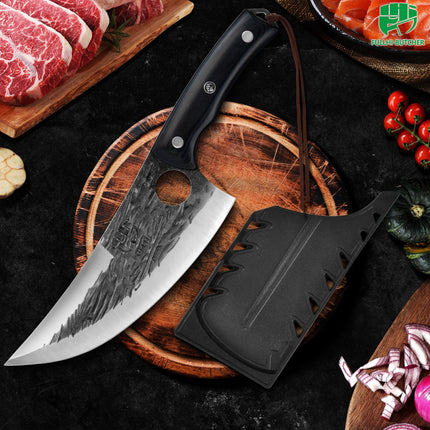 FULLHI Carbon Steel Forged Kitchen Slicing Knife with Guard,X004DGSQUJ