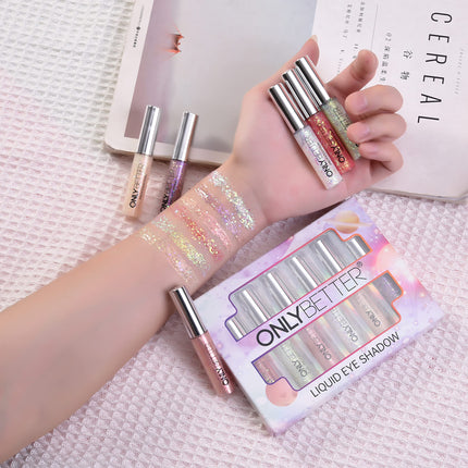ONLYBETTER Liquid Long Lasting, Quick-Dry Shimmer Waterproof Eye Shadow Glitter Set