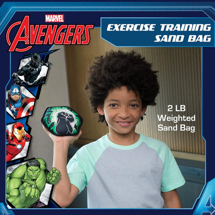 Sport Marvel Incredible Hulk Sand Bag for Kids, Hulk Smash Exercise Training Sand Bag for Children, Green, 2 lb