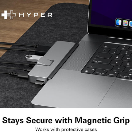 HyperDrive Duo 7-in-2 MacBook USB C Hub — USB Hub for Mac Pro 14” & 16” — (HD575-Gray)