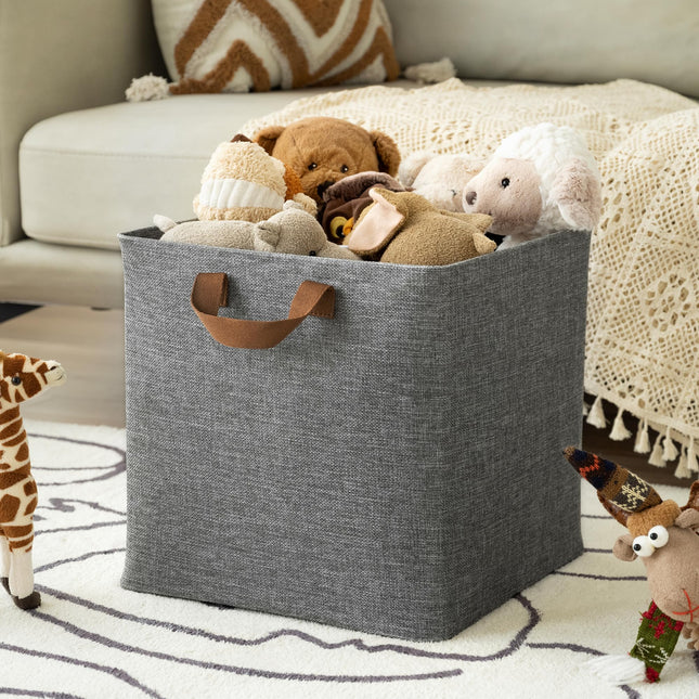 GRANNY SAYS Cube Storage Bins, Pack of 4 Fabric Storage Cubes with Metal Frame, Cube Storage Organizers with Handles, Collapsible Square Storage Boxes for Shelves, Cube de Rangement 30 x 30 x 30 cm