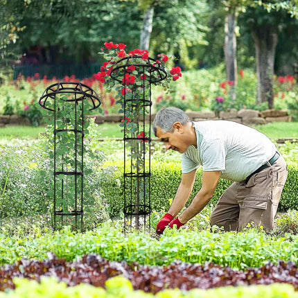 SORANGEUN 165cm Garden Trellis for Climbing Plants, Mushroom Plant Trellis for Potted Plants, Outdoor Heavy-Duty Obelisk Trellis for Cucumber, Tomato, Grape, Rose, Pea, Vine, Bean, Clematis, Zucchini