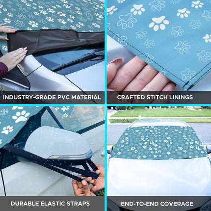 EcoNour  X-Large 69"x42" Ice & Snow Windshield Frost Cover, Blue