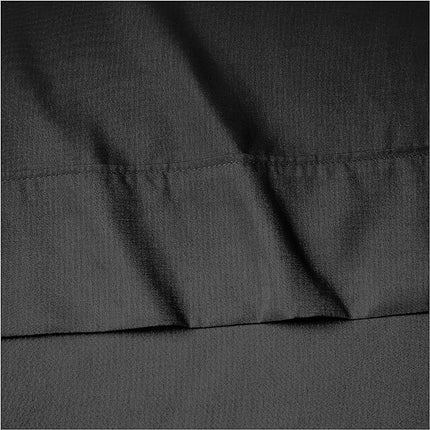 Amazon Basics Easy Care Microfiber Sheet Set with 19" Deep Pockets - King, Black