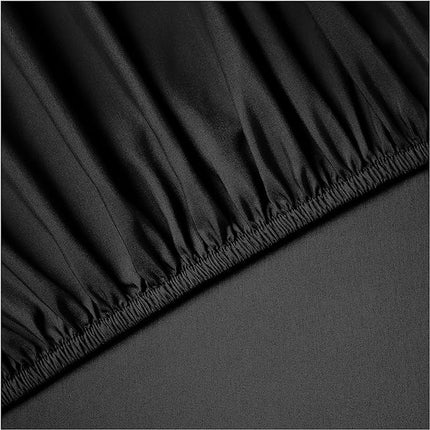 Amazon Basics Easy Care Microfiber Sheet Set with 19" Deep Pockets - King, Black