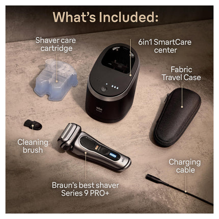 Braun Series 9 PRO+ Electric Shaver for Men with Precision Long Hair Trimmer, Wet and Dry Electric Razor , 9567cc Galvano Silver