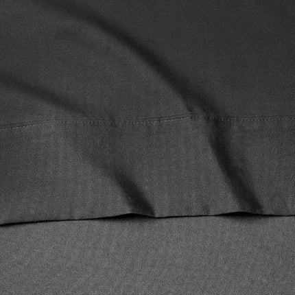 Amazon Basics Easy Care Microfiber Sheet Set with Four Pillowcases - Full, Black 3WGT