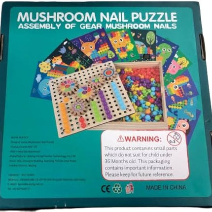 NUKied Mosaic Plug-in Game 3D with Gears, Mushroom Nails Puzzle Toy, Coloured Pegboard Game, Early Educational Plug-in Game for 2 3 4 5 Children, Puzzle Toy for Boys Girls Children (Pack of 180)