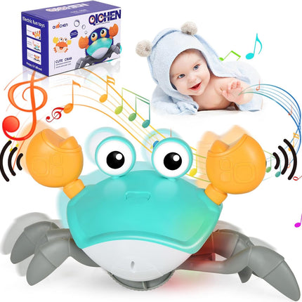 Walking Crab, Children's Toys, With Sound and Speed Adjustment Switch, USB Rechargeable, Gifts for Children from 6 Months to 5 Years (Green)