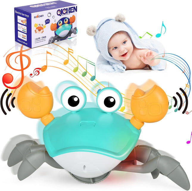 Walking Crab, Children's Toys, With Sound and Speed Adjustment Switch, USB Rechargeable, Gifts for Children from 6 Months to 5 Years (Green)