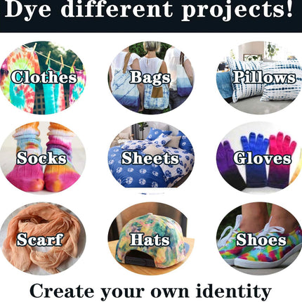 WINSONS Tie Dye Kit, 5 Colours Non Toxic Permanent Fabric Dye Art Set for Kids Women for Homemade Party Creative Group Activities DIY Gift
