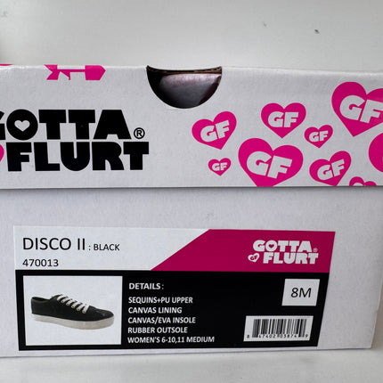Gotta Flurt Women's Disco II Black Sequin Low Top Dance Sneaker