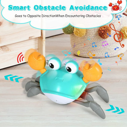 Walking Crab, Children's Toys, With Sound and Speed Adjustment Switch, USB Rechargeable, Gifts for Children from 6 Months to 5 Years (Green)