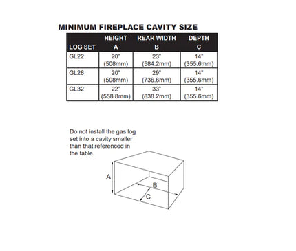 Napoleon Reversible Series GL28 28 Inch 6-Piece Gas Log Set with Burner - GL28N