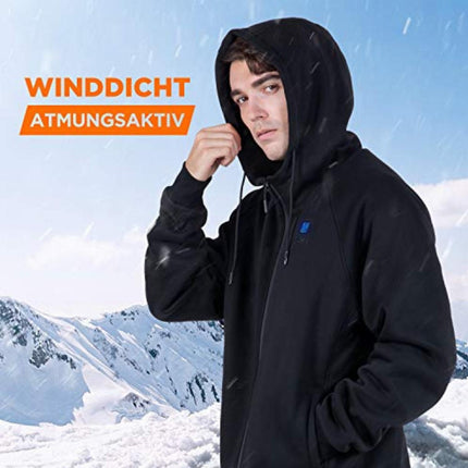IUREK Heated Hoodie for Men Women, ZD940 Electric Heated Jacket with 10000mAh Battery Pack, 3 Heating Levels, Soft Heated Body Warmer for Outdoors SIZE SMALL