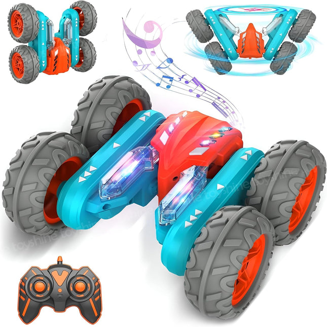 Toyshine Hologram Remote Control Car Stunt RC Cars, 2.4GHz With Double Sided 360 Flips, 4WD Off Road Drift RC Race Car Toy Stunt Toys For Kids 6-12 Year Old Boys Girls Birthday Gift, Blue