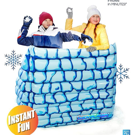 Inflatable Jumbo Snow Bunker- The Ultimate Snowball Fight Bunker to Protect You from Incoming snowballs- Portable Snowball Defence for Winter Fun.