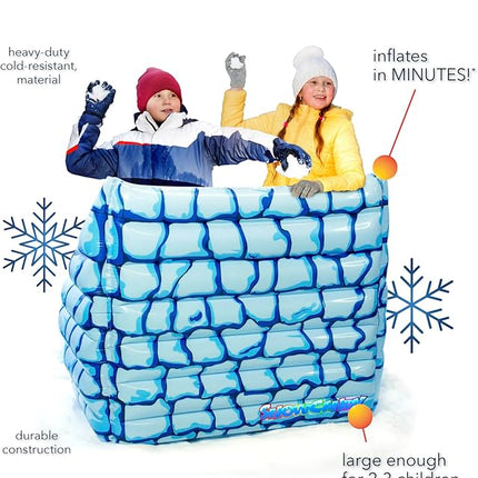 Inflatable Jumbo Snow Bunker- The Ultimate Snowball Fight Bunker to Protect You from Incoming snowballs- Portable Snowball Defence for Winter Fun.