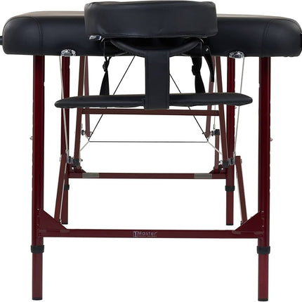 Master Massage Zephyr Lightweight Portable Massage Table Package- Tattoo Table- Spa Bed (Black, Maroon)