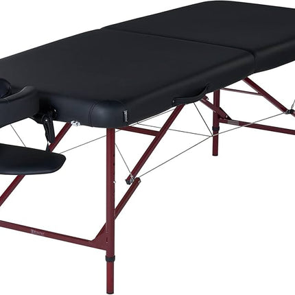 Master Massage Zephyr Lightweight Portable Massage Table Package- Tattoo Table- Spa Bed (Black, Maroon)
