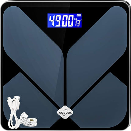 Bathroom Scales for Body Weight,Rechargeable Battery and Temperature Display
