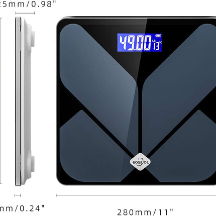 Bathroom Scales for Body Weight,Rechargeable Battery and Temperature Display