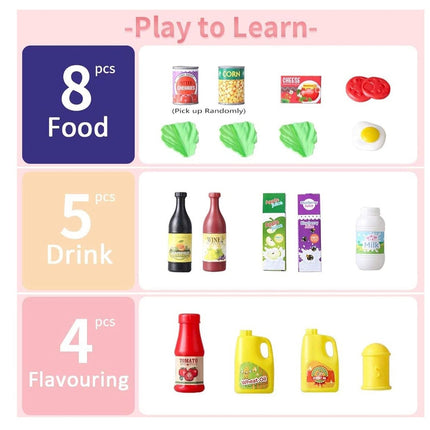 28  Pcs Kids Kitchen Toy w/ Foods