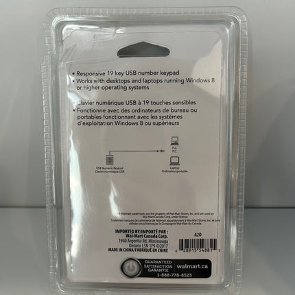 ONN Usb Numeric Keypad 19 Keys