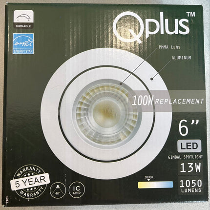 Qplus 13W 6 inch LED 1050 Lumens