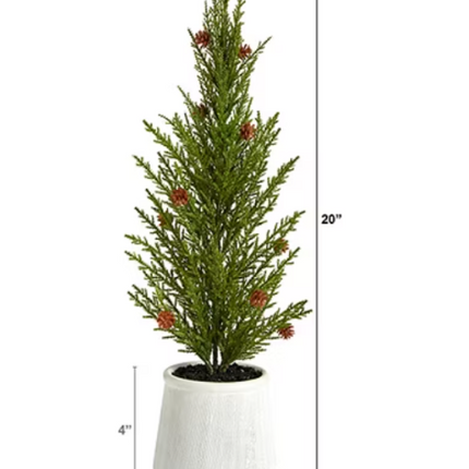 Nearly Natural Faux In Planter 2 Foot Cedar Christmas Tree