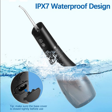 eCROSS Portable 400ML Water Flosser Cordless Dental Oral Irrigator, Black