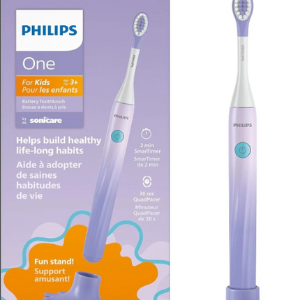 Philips One Battery Toothbrush for Kids Purple, HY111U