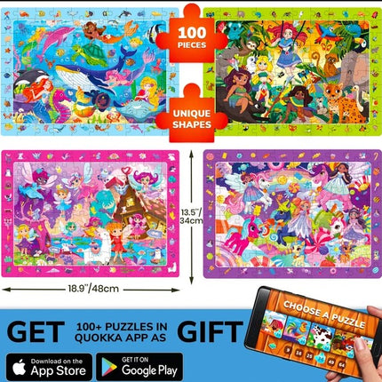 QUOKKA Kids 100 pieces Jigsaw Puzzles - CHOOSE SET