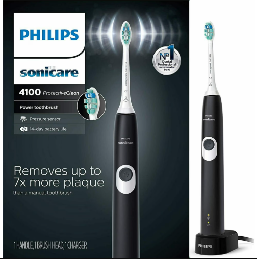 Philips Sonicare ProtectiveClean 4100 Rechargeable Electric Toothbrush, Black HX6810/50