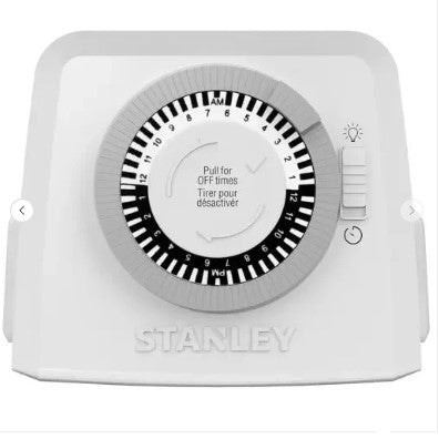 STANLEY 58126 Timeit Twin Daily Mechanical Timer, WHITE