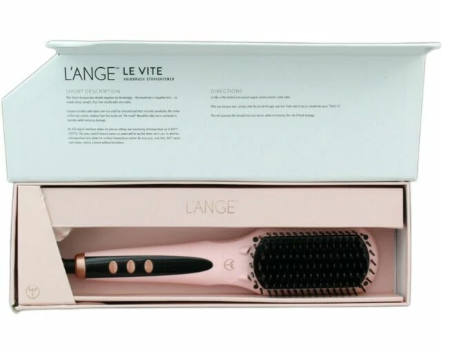 (New Open Box)L'ange Hair Le Vite Blush Hairbrush Straightener