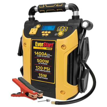 EverStart Maxx J5CPDE 1200 Peak Amps Jump Starter, Power Station, 500W Inverter, 120 PSI Compressor