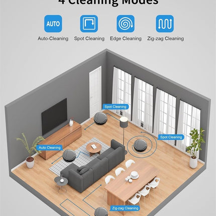 ROBOT 2 in 1 Mopping Robot Vacuum Cleaner with Schedule, Wi-Fi/Voice/App