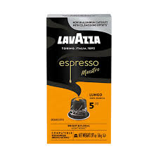 Lavazza Espresso Maestro Lungo Aluminum Nespresso Compatible Capsules 10 Pack