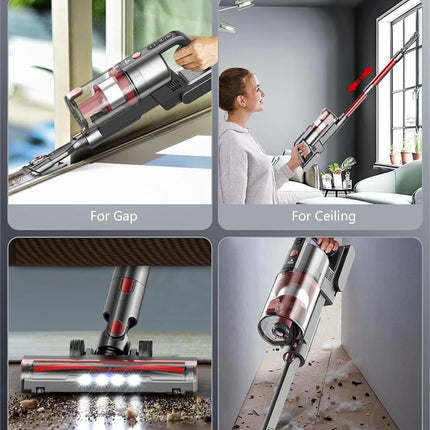 LJUREN V12 Cordless 1.2L Capacity Vacuum Cleaner, RED