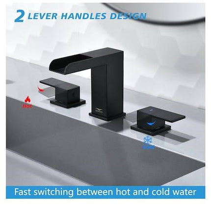 QISHENG Brushed Nickel 8" Waterfall Bathroom Faucet