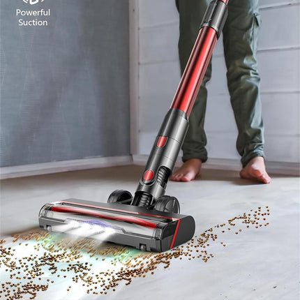 LJUREN V12 Cordless 1.2L Capacity Vacuum Cleaner, RED
