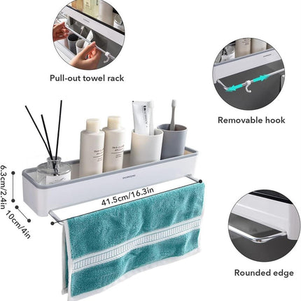 KRAMOW 2PC Adhesive w/ Hook Mounted Shelve