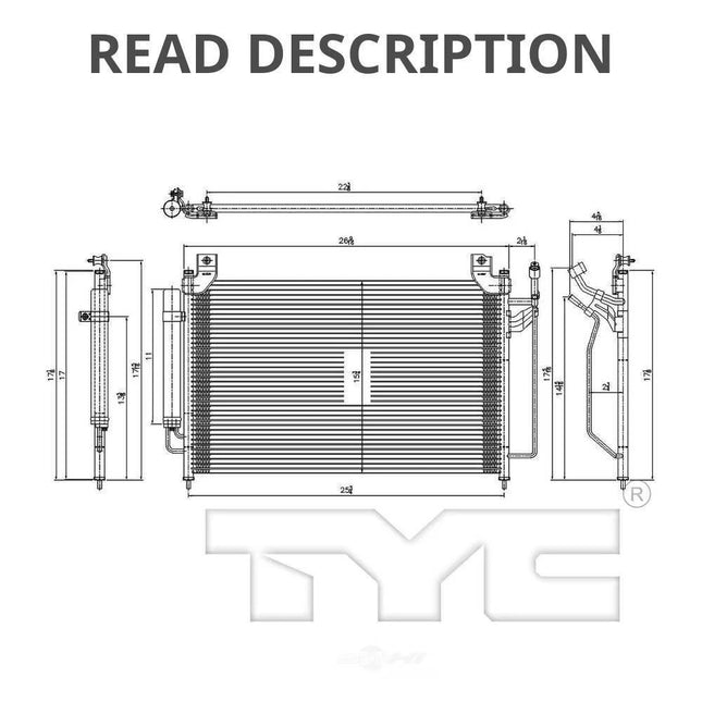 A/C Condenser for 2010-2012 Mazda CX-7 2.5L
