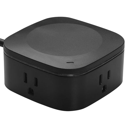Globe 6 ft. 2-Outlet Black 3-USB Wireless Charging Surge Protector Desktop Power Hub