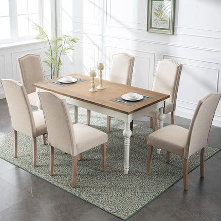 Sunway Stylish Upholstered Parsons Dining Chair, Set of 2, Taupe Color