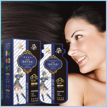 Plant Bubble Plant Hair Coloring Shampoo 3 In 1 Hair Coloring Shampoo Dye Long-lasting Effective Shampoo